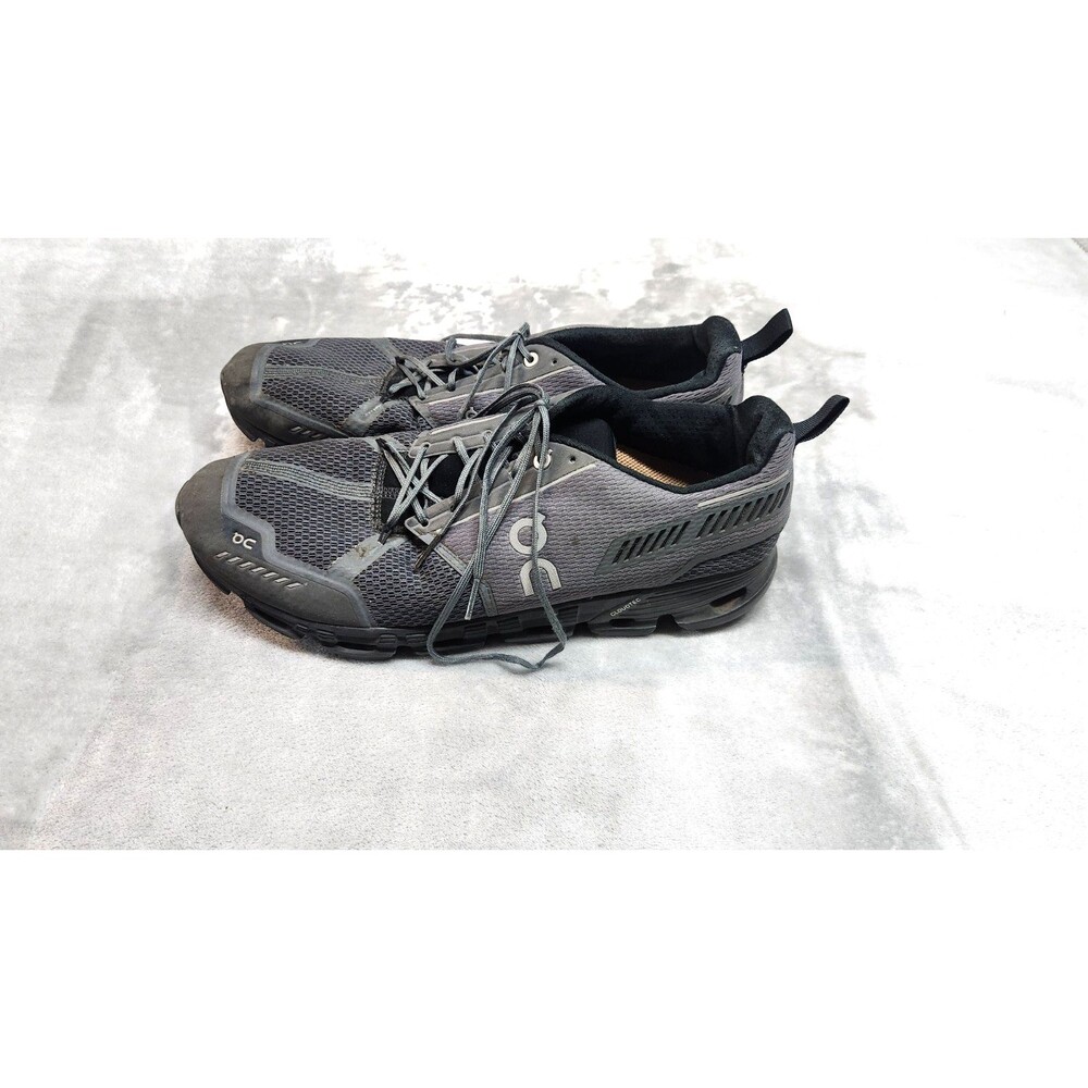 On Mens Cloudflyer Black Grey Size 12.5 Running Athletic Shoes